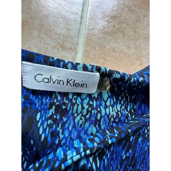 Calvin Klein Blue snake print jersey dress‎ Size 10P - Picture 8 of 9